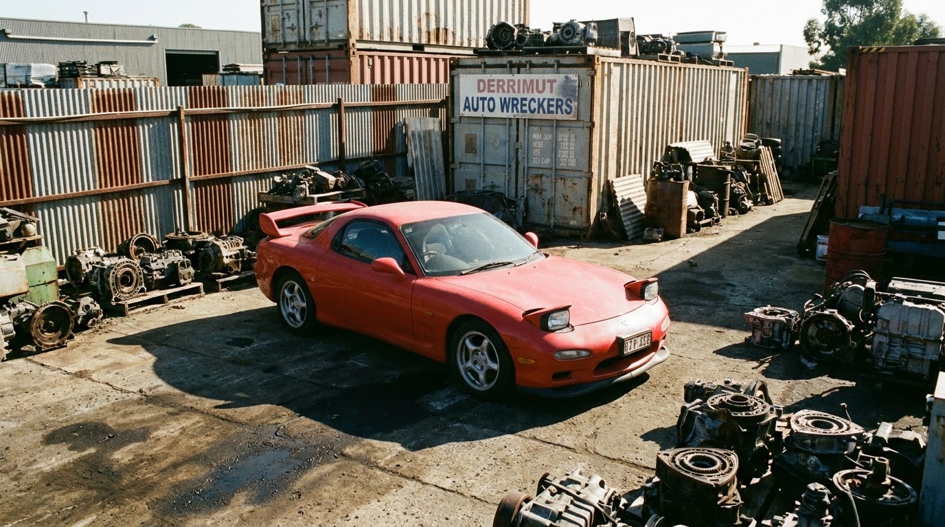 Mazda RX-7 FD used rotary at Just Rotaries Derrimut yard