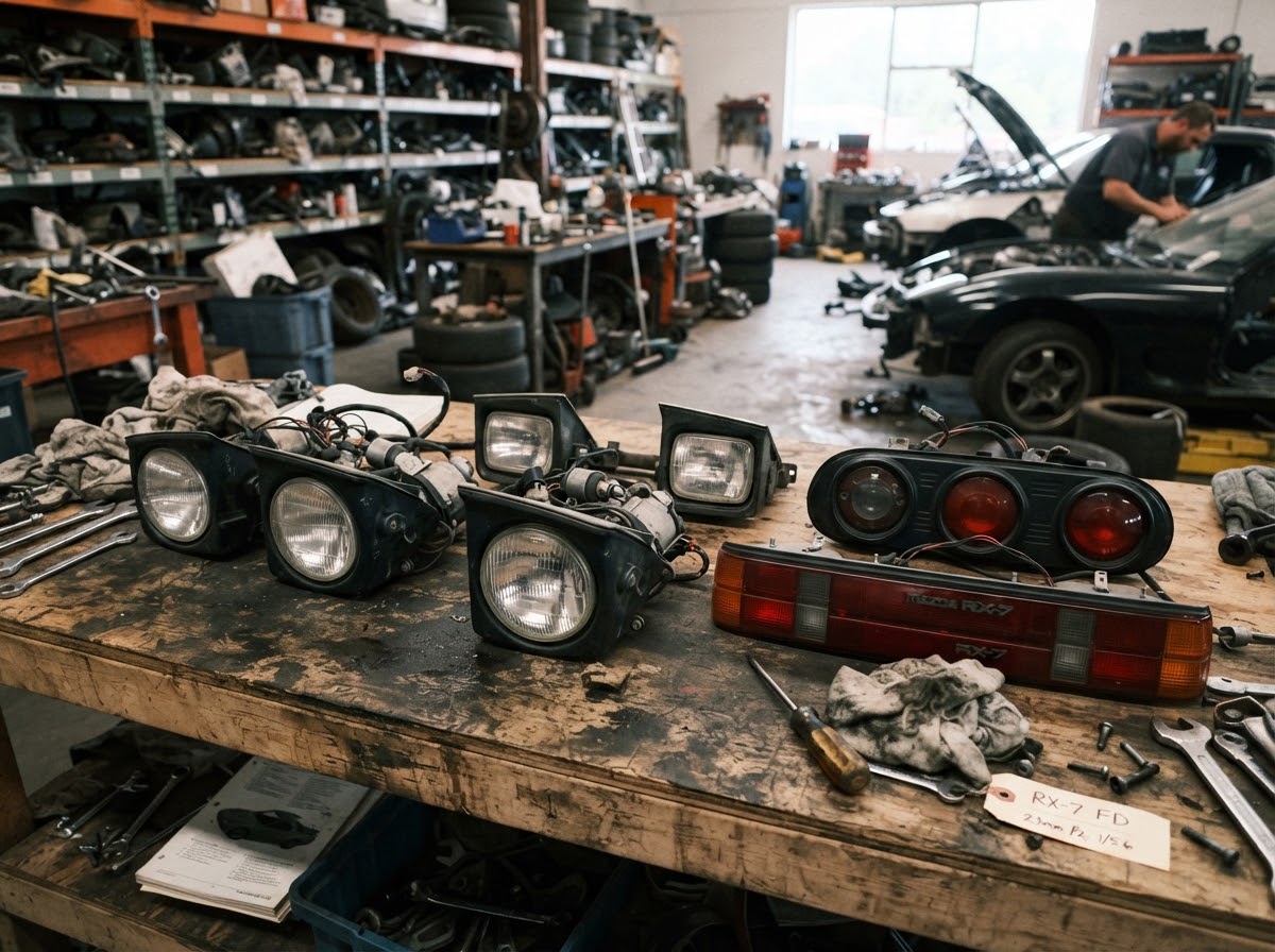 Used Mazda RX-7 headlights and tail lights